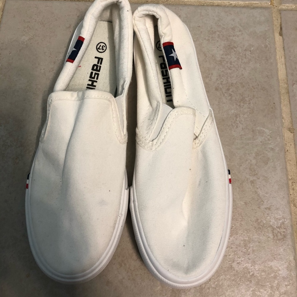 Cute white slip ons